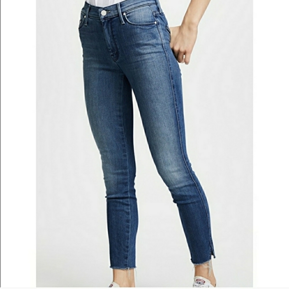 MOTHER Women Jeans Skinny - Medium Blue Wash